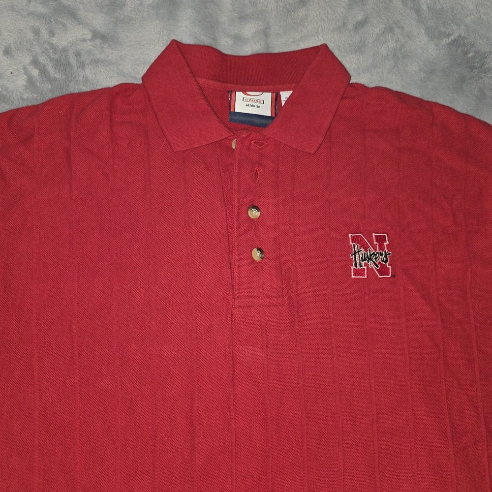Nebraska Cornhuskers‎ Men's  Red Heavy Polo Shirt Size Large